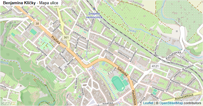 Benjamina Kličky - mapa ulice