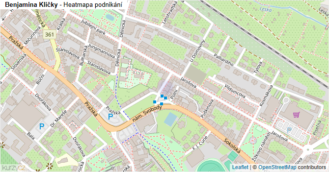 Benjamina Kličky - mapa podnikání
