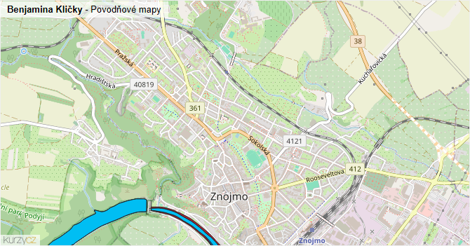 Benjamina Kličky - záplavové mapy stoleté vody