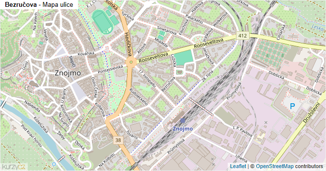 Bezručova - mapa ulice