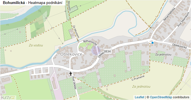 Bohumilická - mapa podnikání