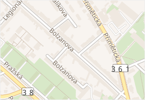 Bolzanova v obci Znojmo - mapa ulice