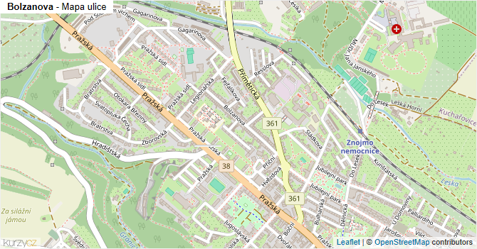 Bolzanova - mapa ulice