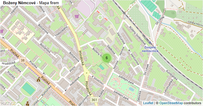 Boženy Němcové - mapa firem