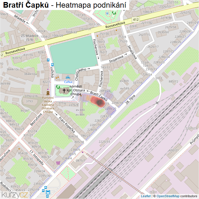 Mapa Bratří Čapků - Firmy v ulici.