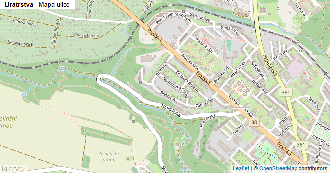 Bratrstva - mapa ulice
