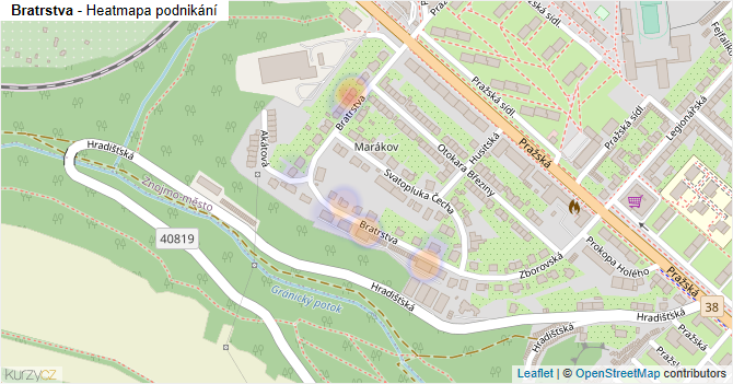 Bratrstva - mapa podnikání