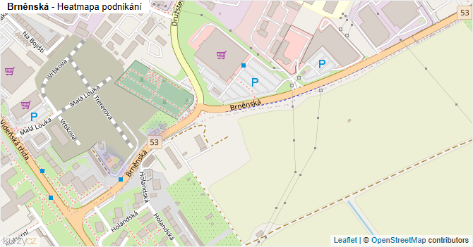 Brněnská - mapa podnikání