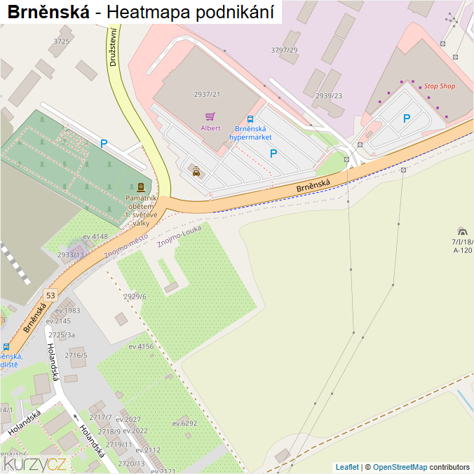 Mapa Brněnská - Firmy v ulici.