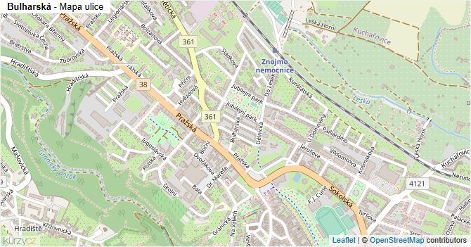 Bulharská - mapa ulice