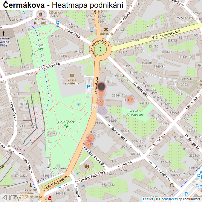 Mapa Čermákova - Firmy v ulici.