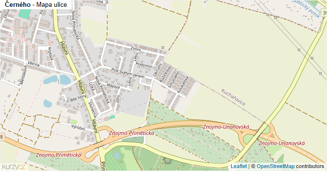 Černého - mapa ulice