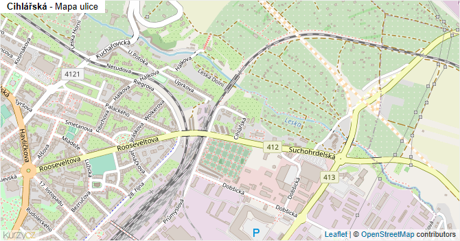 Cihlářská - mapa ulice