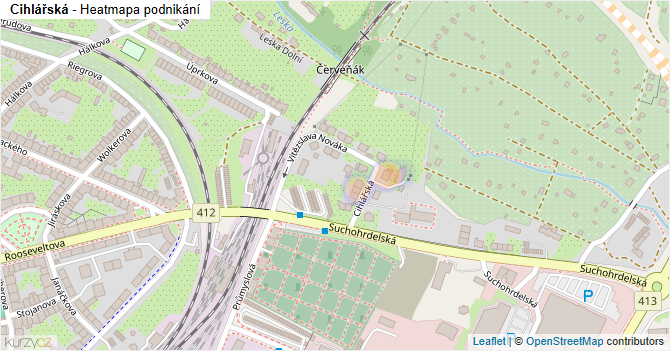 Cihlářská - mapa podnikání
