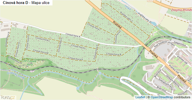 Cínová hora D - mapa ulice