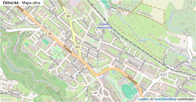 Dělnická - mapa ulice