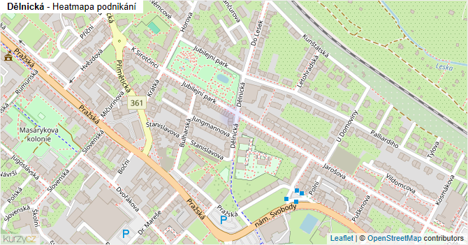 Dělnická - mapa podnikání