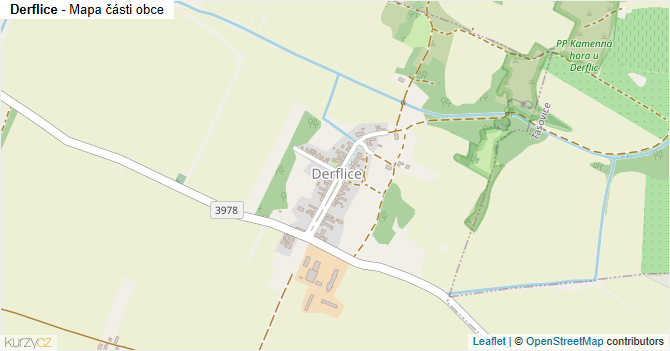 Derflice - mapa části obce