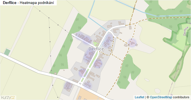 Derflice - mapa podnikání