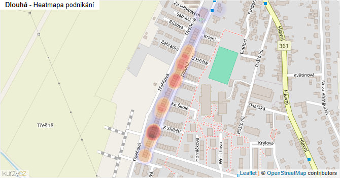 Dlouhá - mapa podnikání