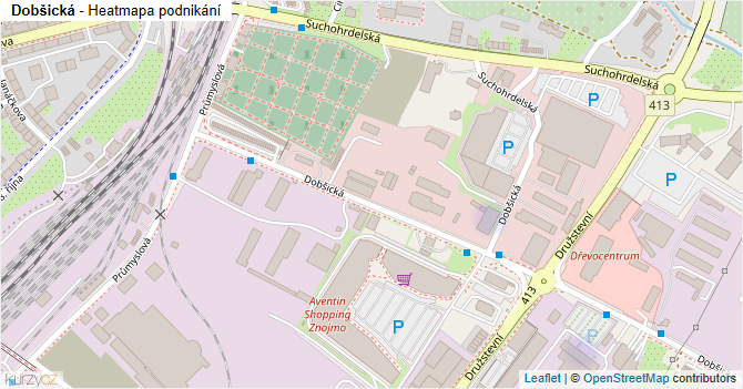 Dobšická - mapa podnikání