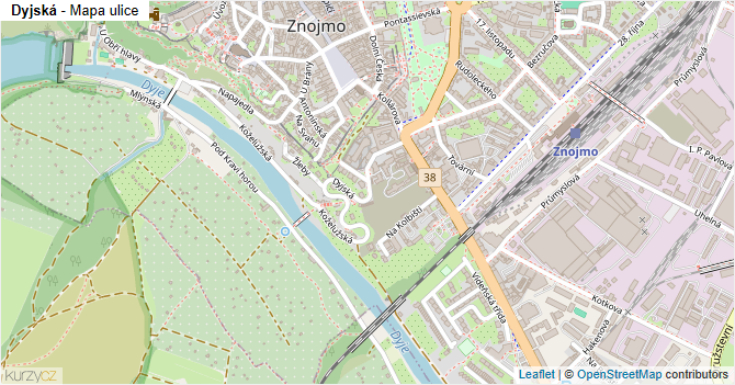 Dyjská - mapa ulice