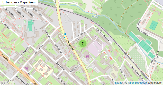 Erbenova - mapa firem