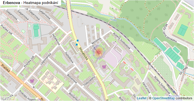 Erbenova - mapa podnikání