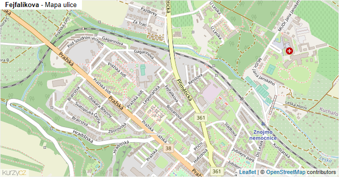 Fejfalíkova - mapa ulice