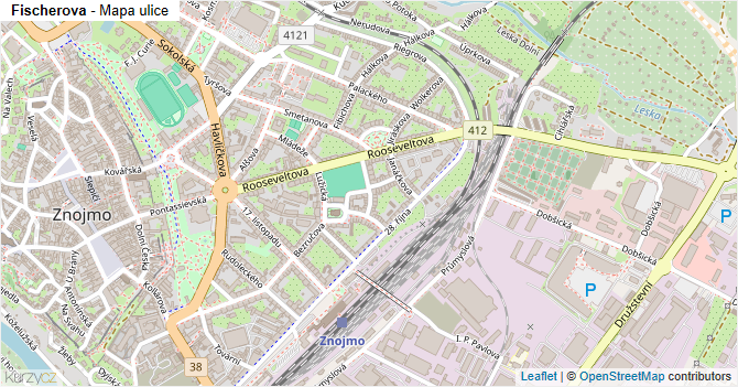 Fischerova - mapa ulice