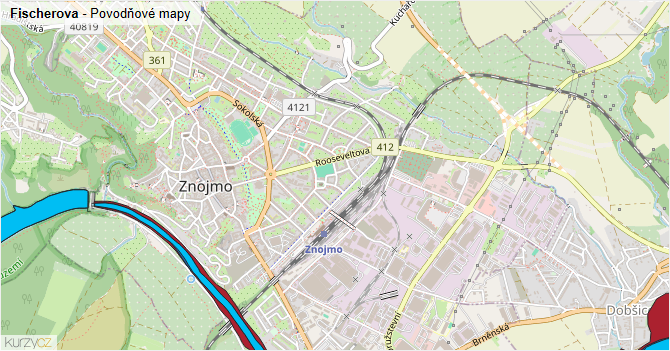 Fischerova - záplavové mapy stoleté vody