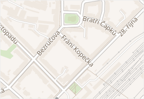 Fráni Kopečka v obci Znojmo - mapa ulice