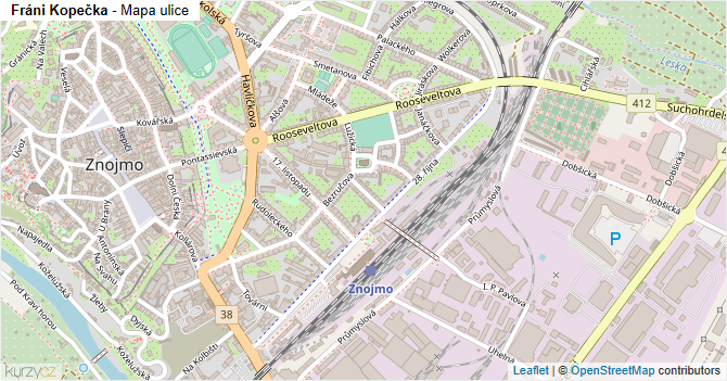 Fráni Kopečka - mapa ulice