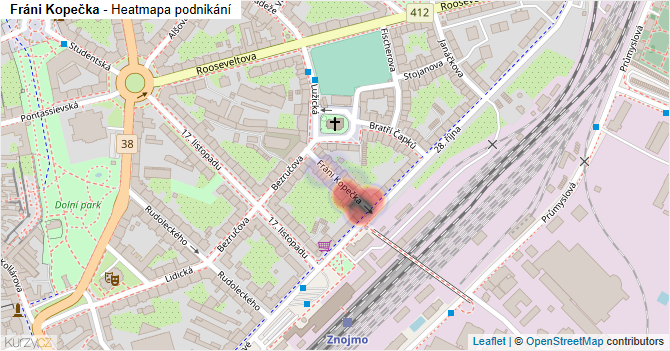 Fráni Kopečka - mapa podnikání