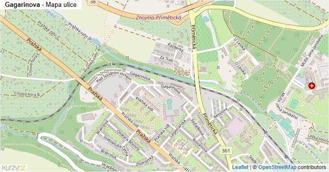 Gagarinova - mapa ulice