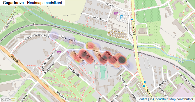 Gagarinova - mapa podnikání