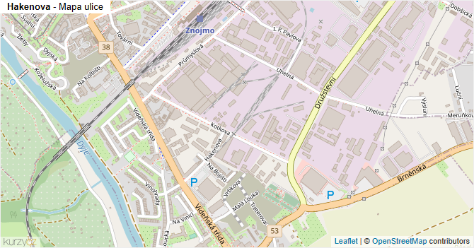 Hakenova - mapa ulice
