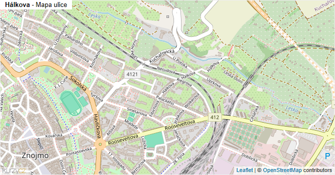 Hálkova - mapa ulice