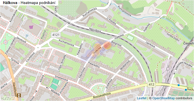 Hálkova - mapa podnikání