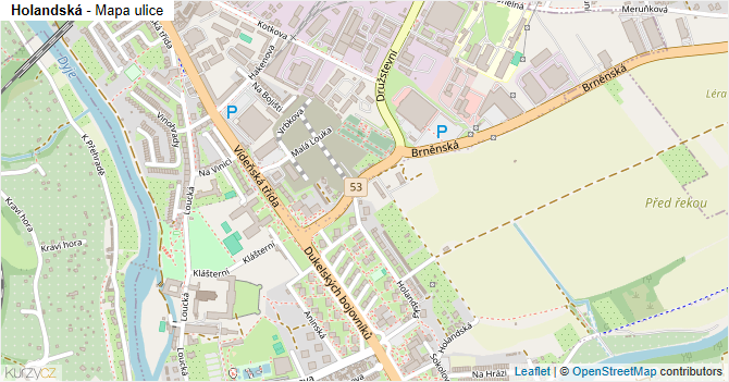 Holandská - mapa ulice