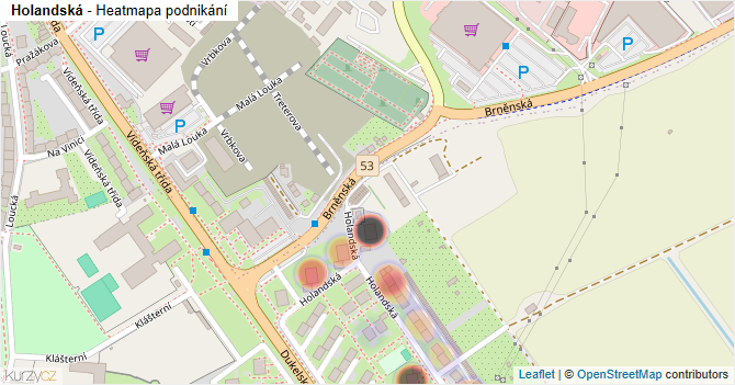 Holandská - mapa podnikání