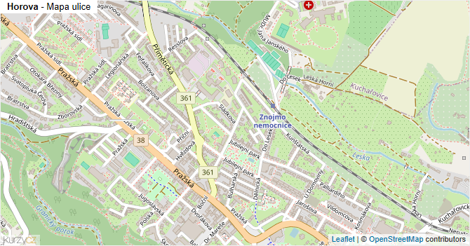 Horova - mapa ulice