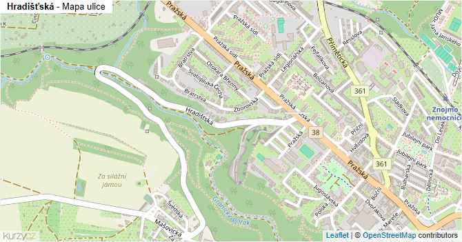 Hradišťská - mapa ulice
