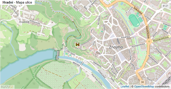Hradní - mapa ulice