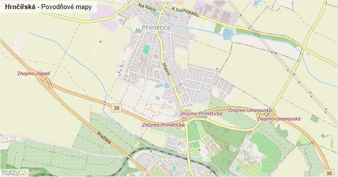 Hrnčířská - záplavové mapy stoleté vody