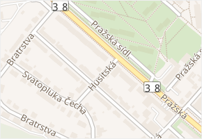 Husitská v obci Znojmo - mapa ulice