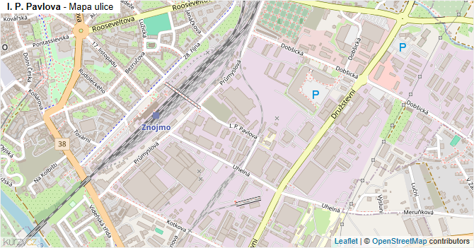 I. P. Pavlova - mapa ulice