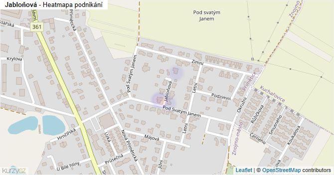 Jabloňová - mapa podnikání