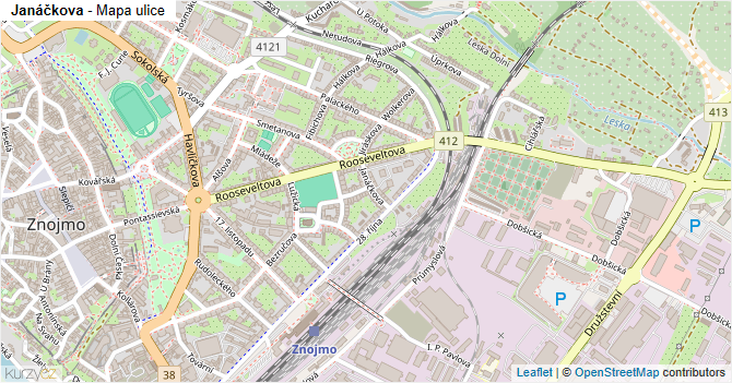 Janáčkova - mapa ulice