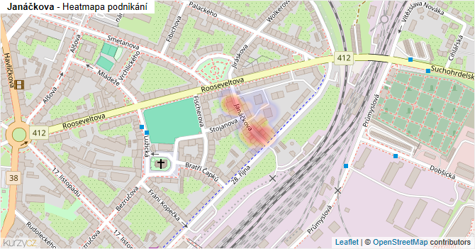 Janáčkova - mapa podnikání